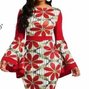Women’s ruffle long sleeve spring dress